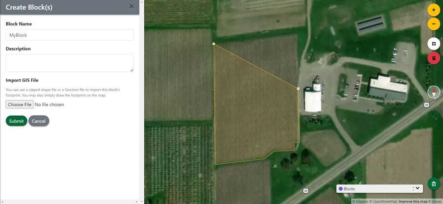 Drawing farm blocks on the Every.Farm map editor.