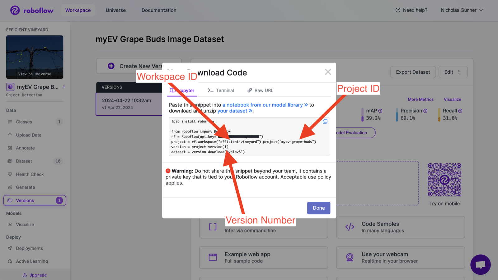 Roboflow API key