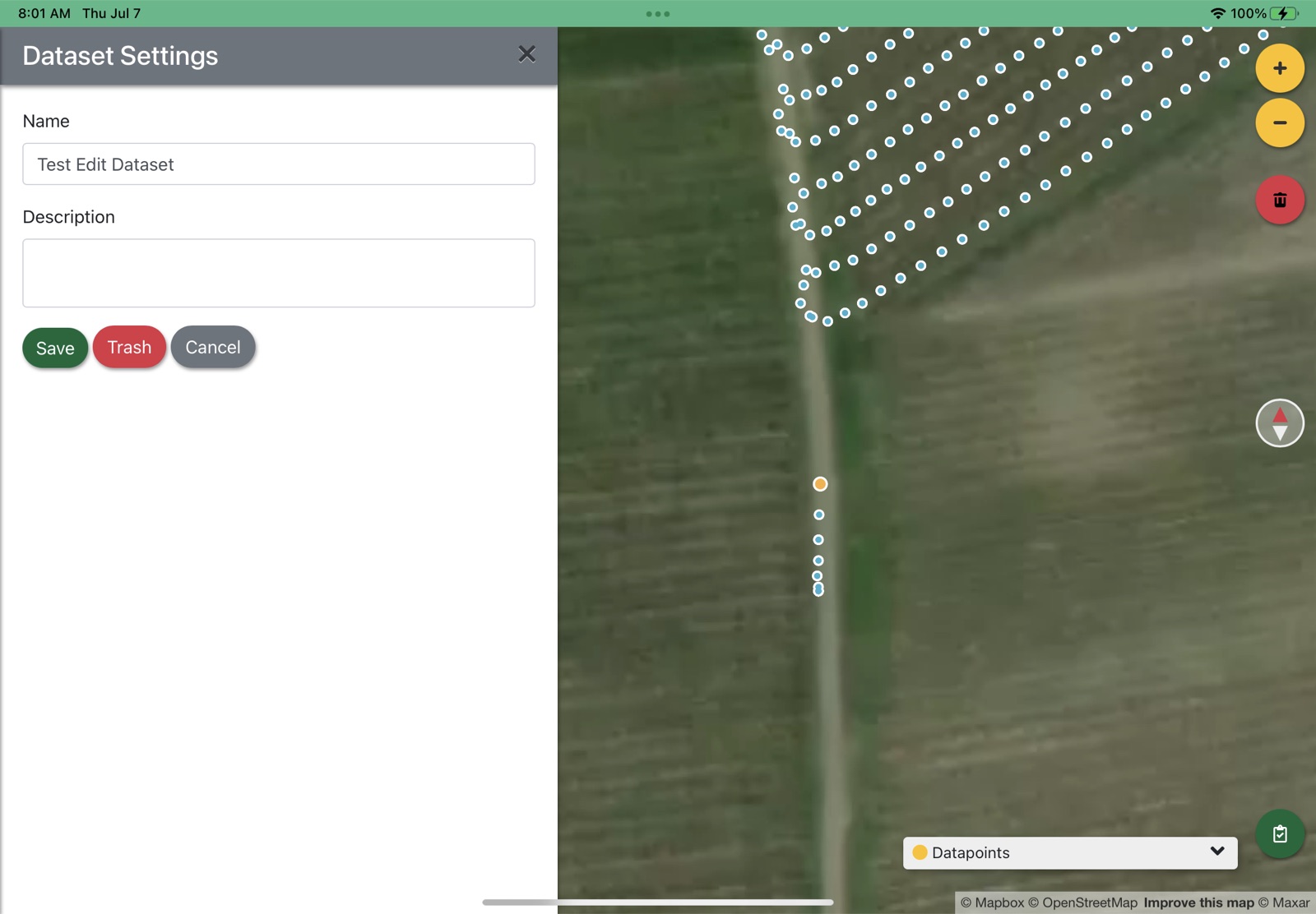Edit dataset button