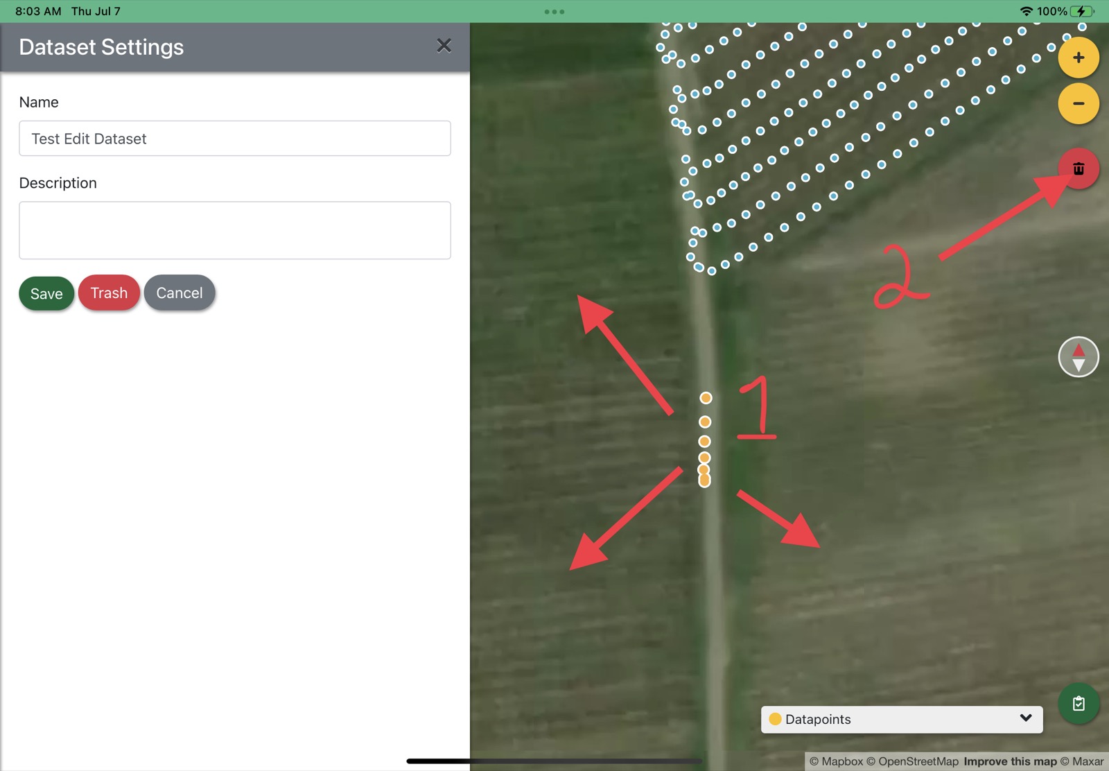 Shift-drag to select many points
